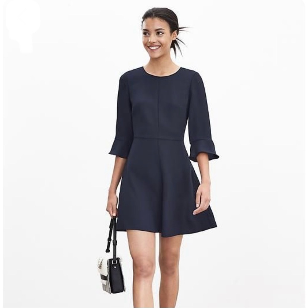 Banana Republic Flutter Sleeve Dress Navy Size 8
